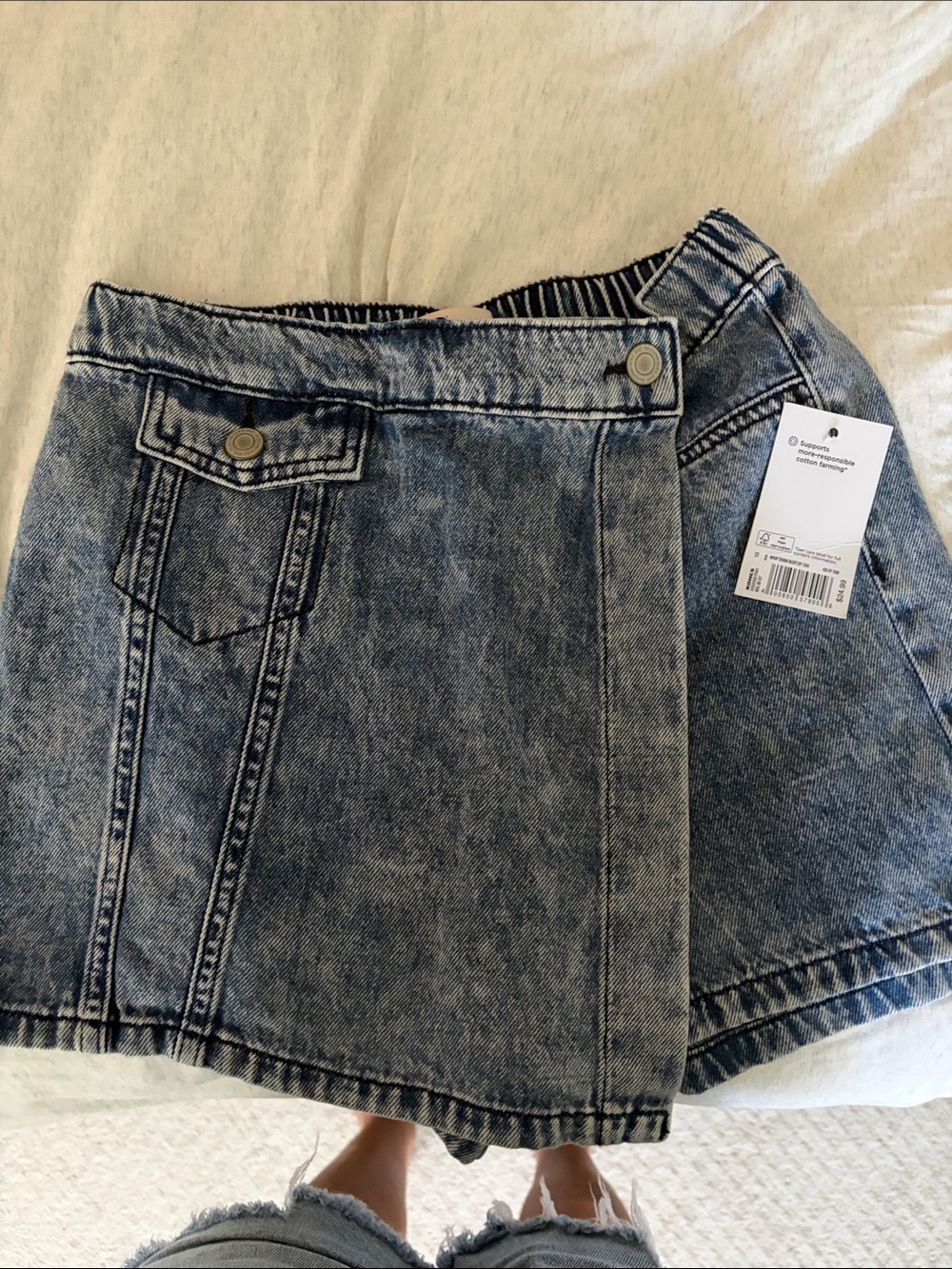 SO Kids Acid Wash Denim Skort - Blue